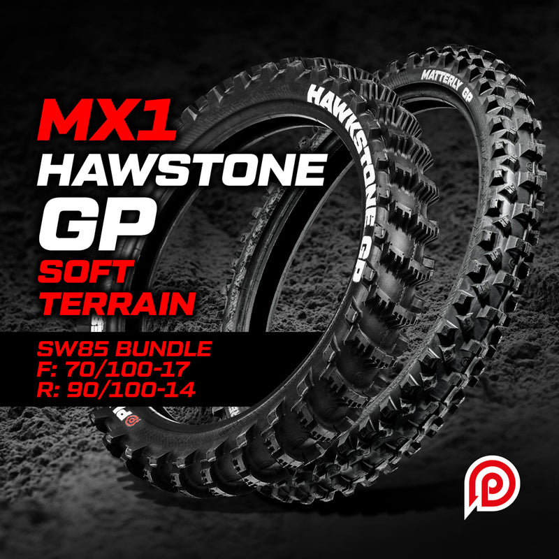 MX1 Hawkstone Small Wheel 85cc Bundle 1x Front & 2x Rears